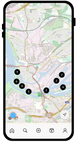 Screenshot aus der Landstrom-App