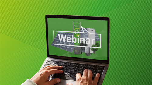 Laptop mit Webinar