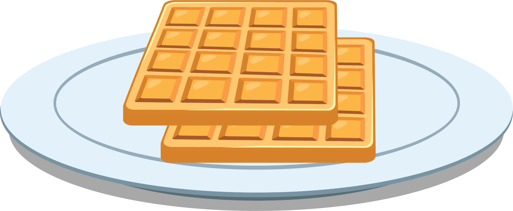 Teller mit 2 Waffeln.