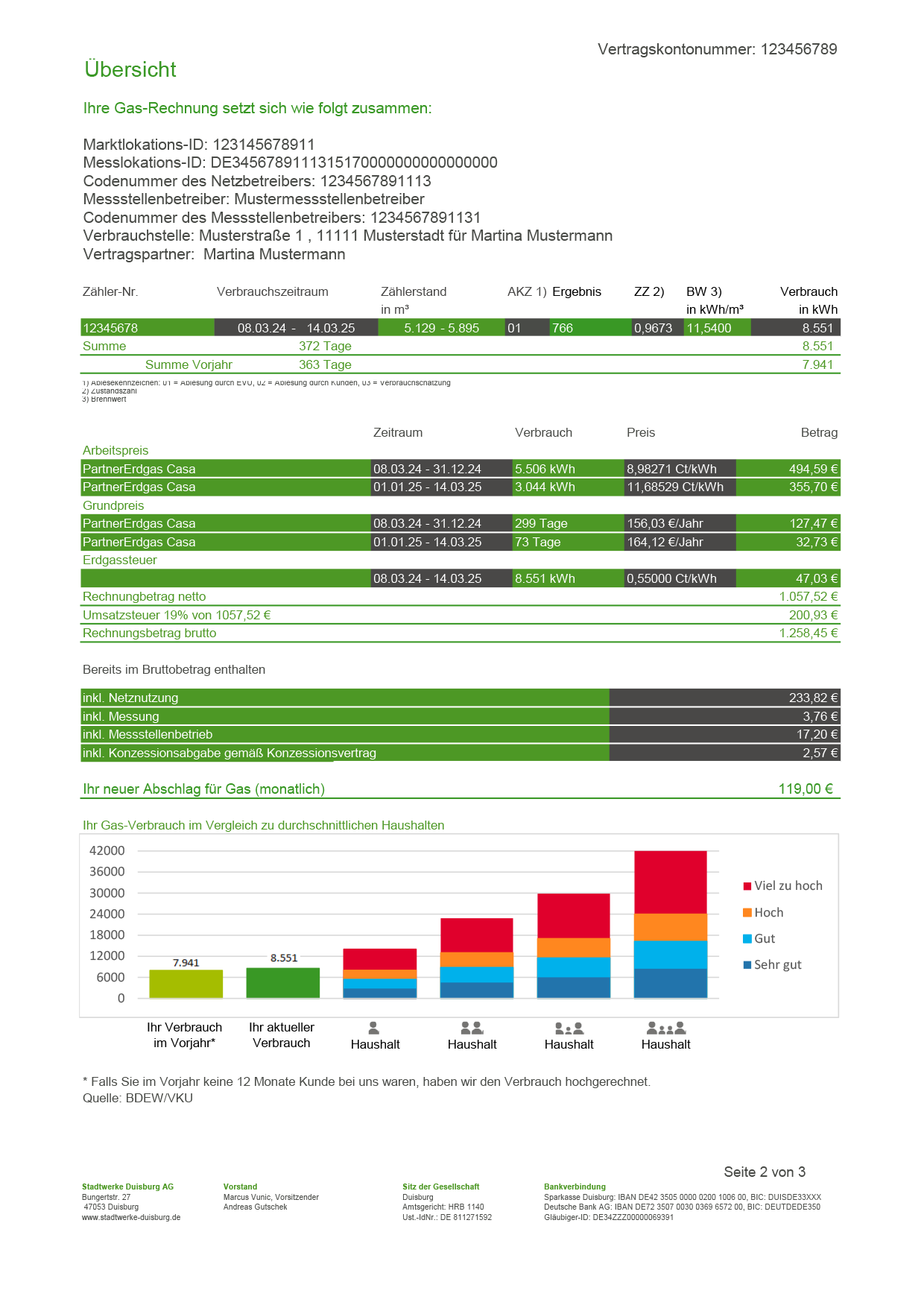 Beispielrechnung einer Erdgasrechnung - Seite 2