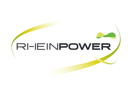 Rheinpower Logo mit Enegiewellen.