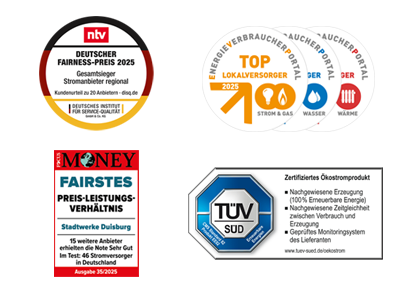 Auszeichnungen und Siegel der Stadtwerke Duisburg