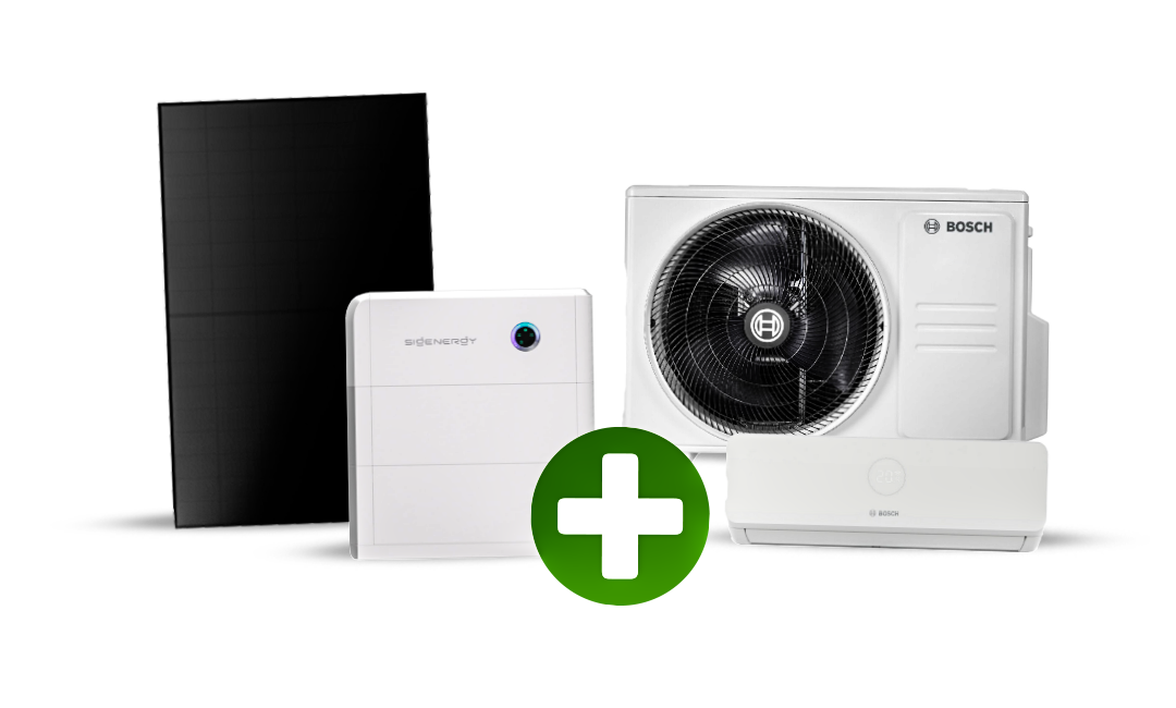 Kombination Solarmodul, Batteriespeicher und Klimagerät