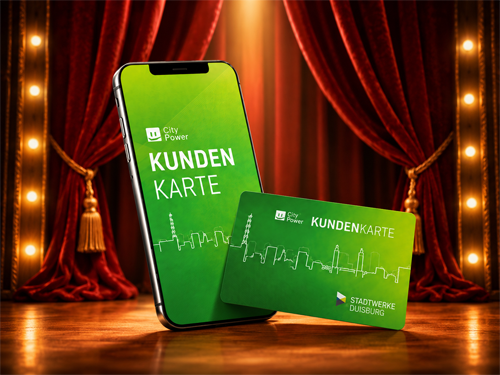 Kundenkarte auf Musicalbühne (KI generiert)